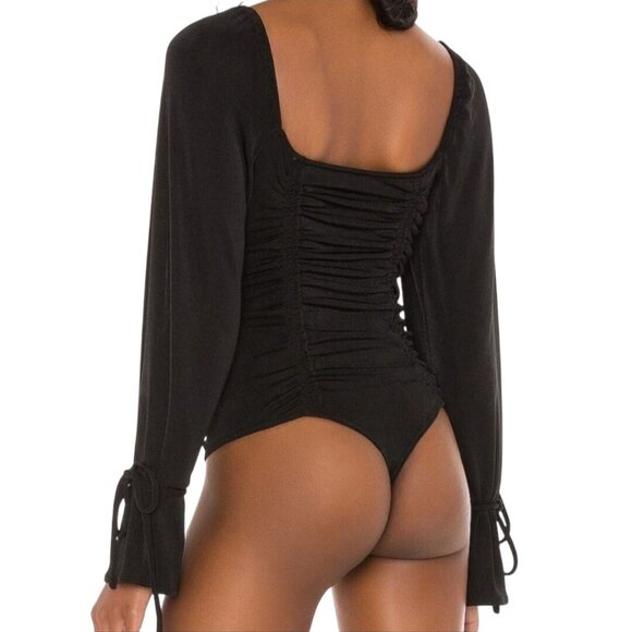 Free People Intimately Free NWT Meant To Be Ruched Black Bodysuit Size XS - Picture 6 of 11